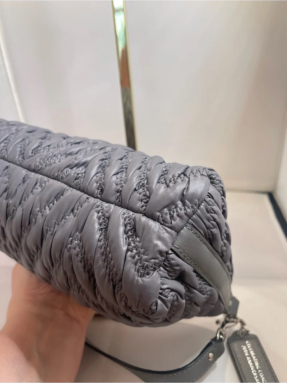 Coach 70th Anniversary Madison quilted chevron nylon demi shoulder bag